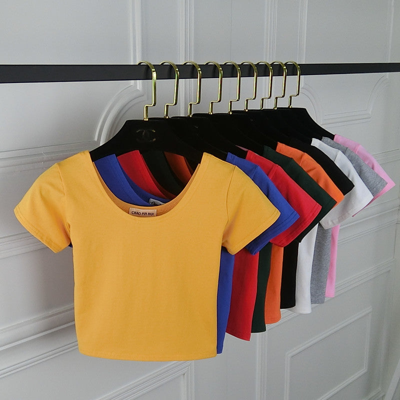 Tight navel-baring short-sleeved women's T-shirt - MERGE.DAY.1.FREESTYLE