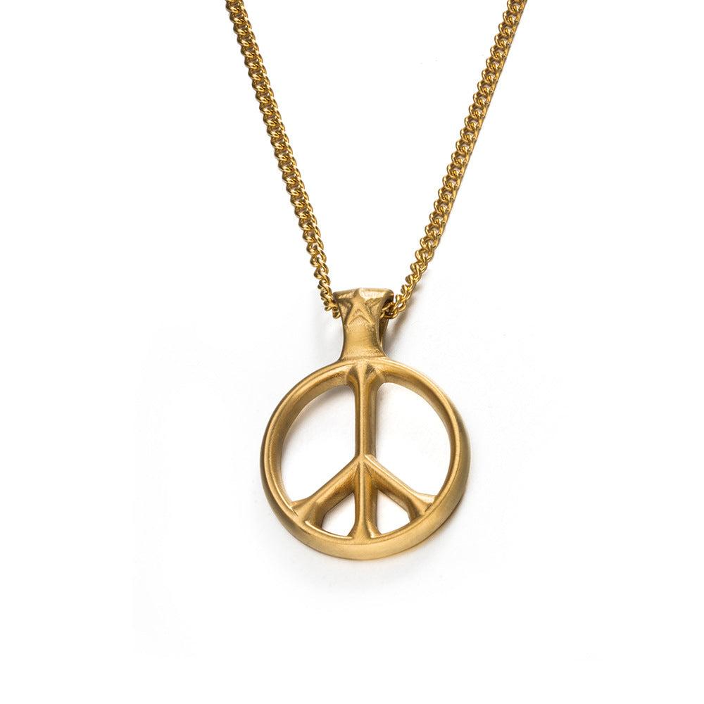 Stainless steel peace sign necklace - MERGE.DAY.1.FREESTYLE