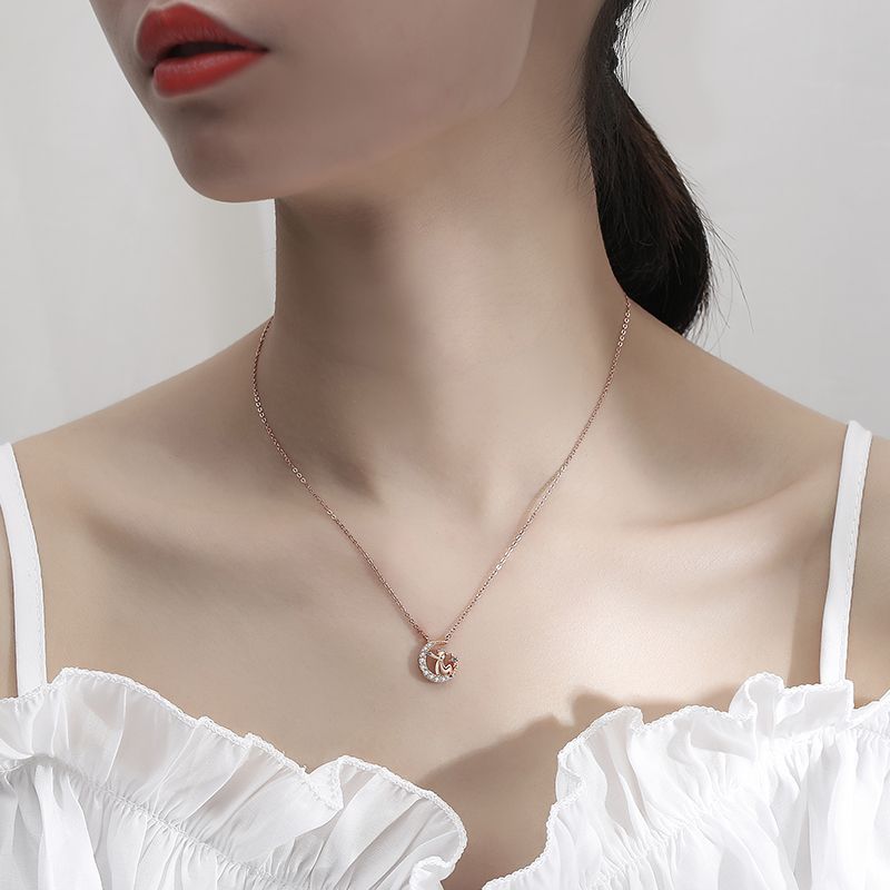 The little prince necklace s925 sterling silver star and moon pendant collarbone chain - MERGE.DAY.1.FREESTYLE