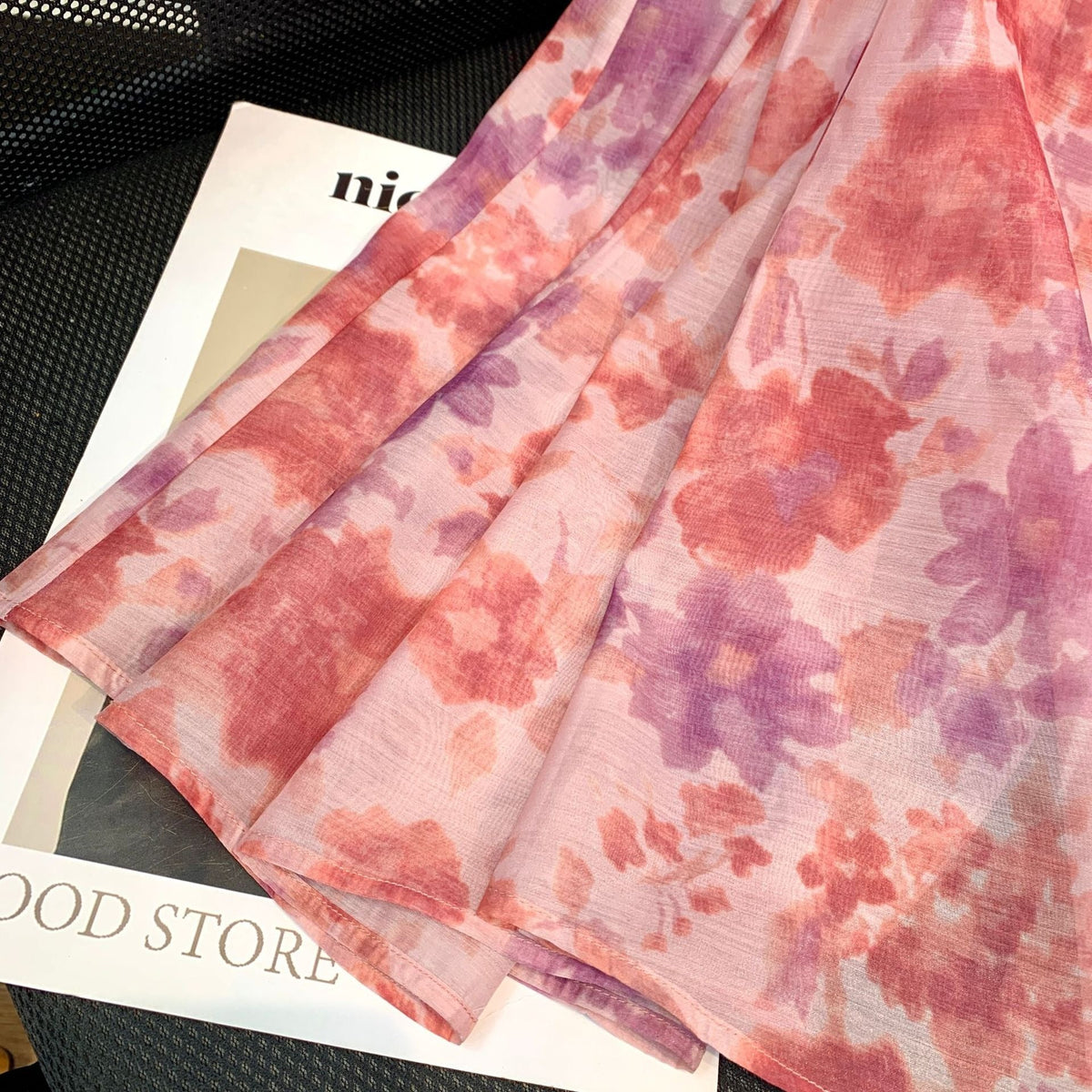 V-neck Floral Printed Dress Women Elegant Puff Sleeve Slim A-line Dress - MERGE.DAY.1.FREESTYLE