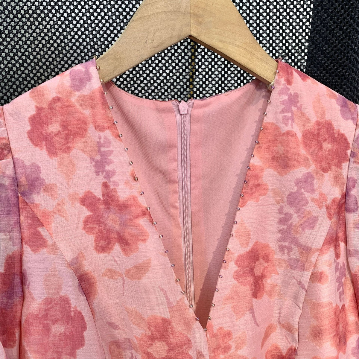 V-neck Floral Printed Dress Women Elegant Puff Sleeve Slim A-line Dress - MERGE.DAY.1.FREESTYLE