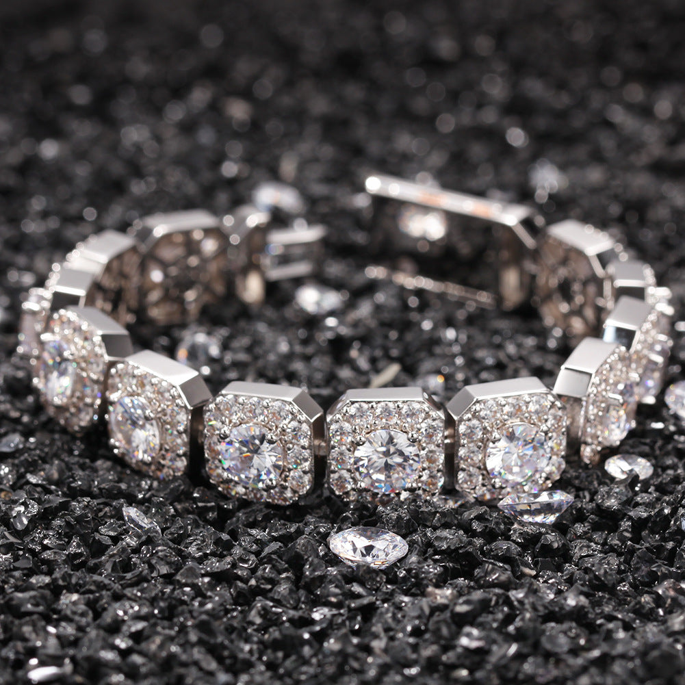 Hip-hop micro-inlaid zircon 12.5mm rock candy bracelet - MERGE.DAY.1.FREESTYLE