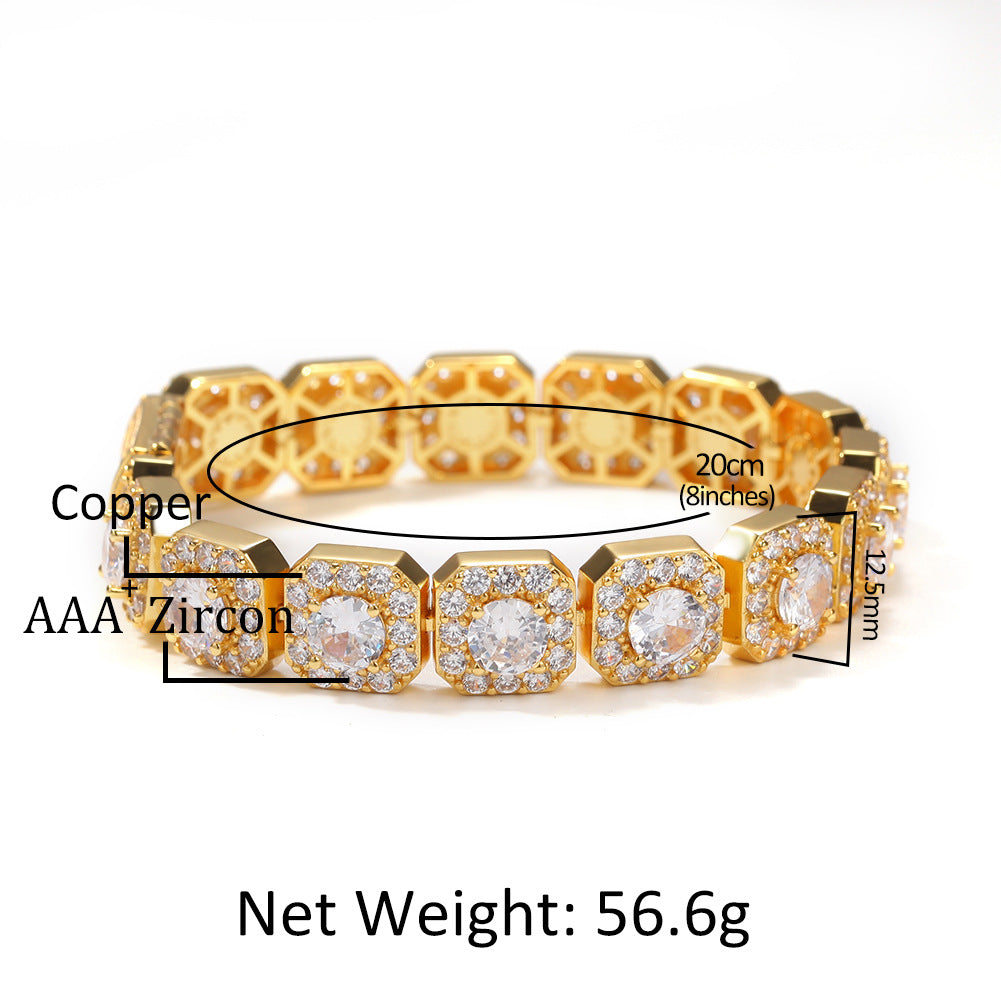 Hip-hop micro-inlaid zircon 12.5mm rock candy bracelet - MERGE.DAY.1.FREESTYLE