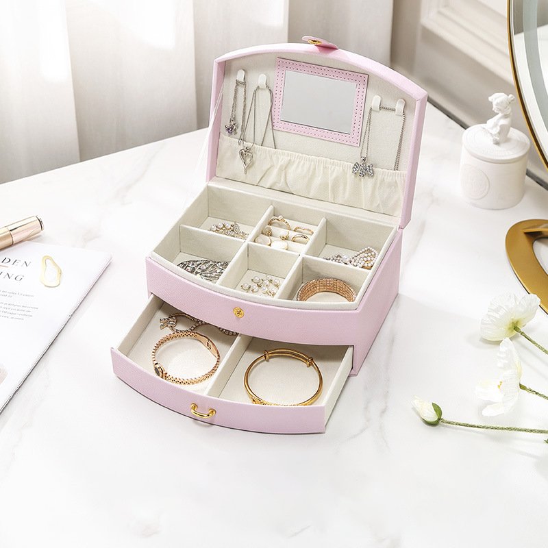 Double-layer portable makeup jewelry box with mirror - MERGE.DAY.1.FREESTYLE