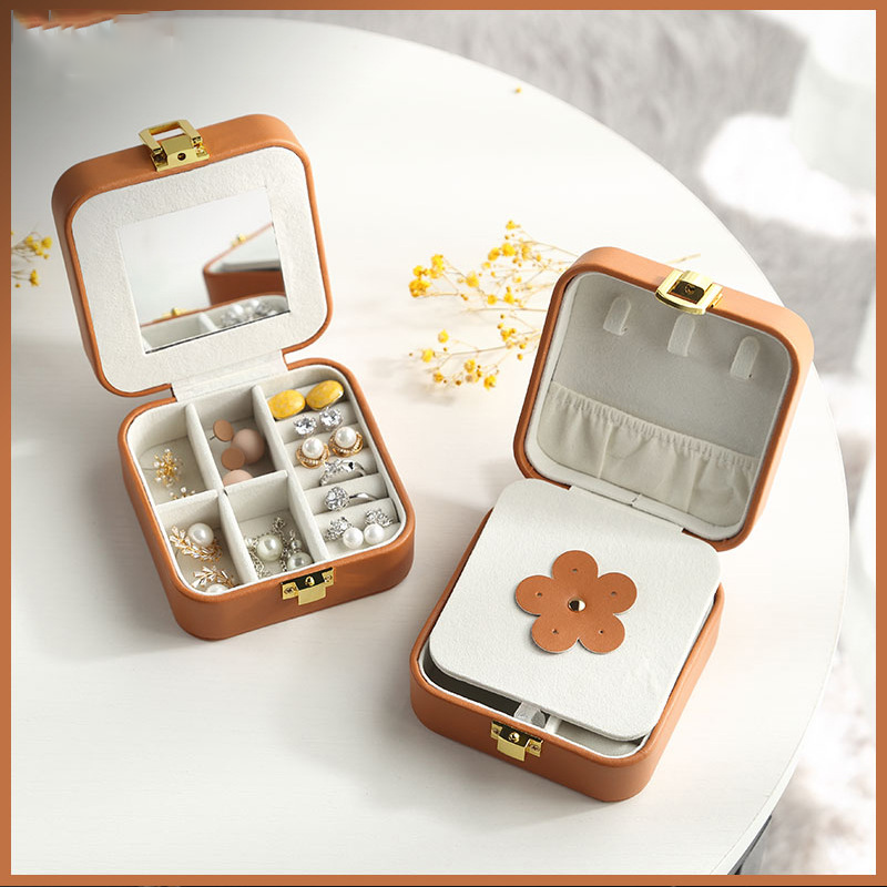 pu leather candy-colored mirror jewelry box - MERGE.DAY.1.FREESTYLE