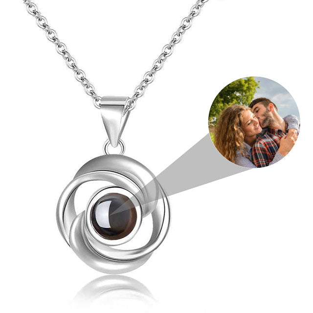 Rose Flower Photo Projection Necklace - MERGE.DAY.1.FREESTYLE