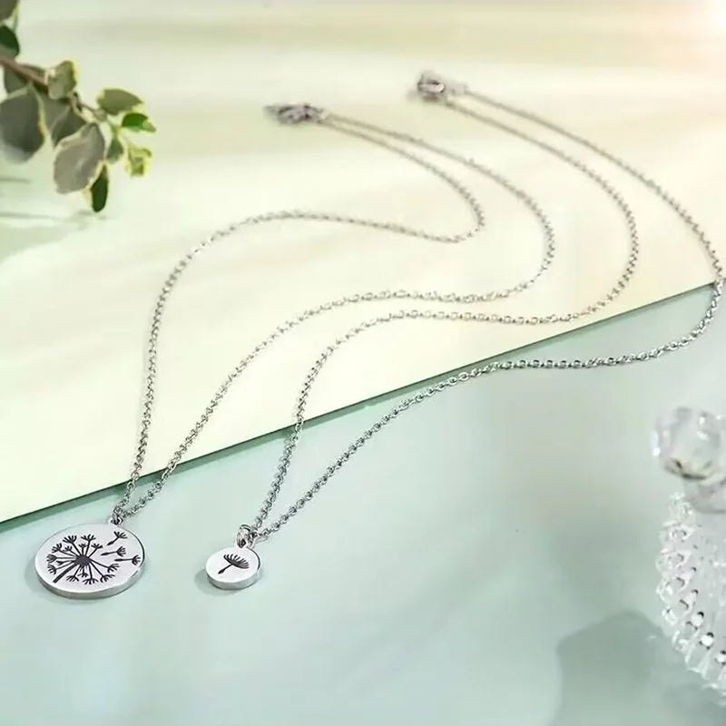 dandelion necklace 2 Pcs/Set Dandelion And Seeds Mother Daughter Necklaces - MERGE.DAY.1.FREESTYLE