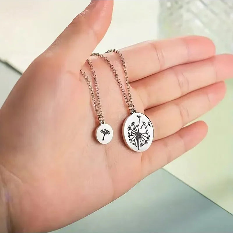 dandelion necklace 2 Pcs/Set Dandelion And Seeds Mother Daughter Necklaces - MERGE.DAY.1.FREESTYLE