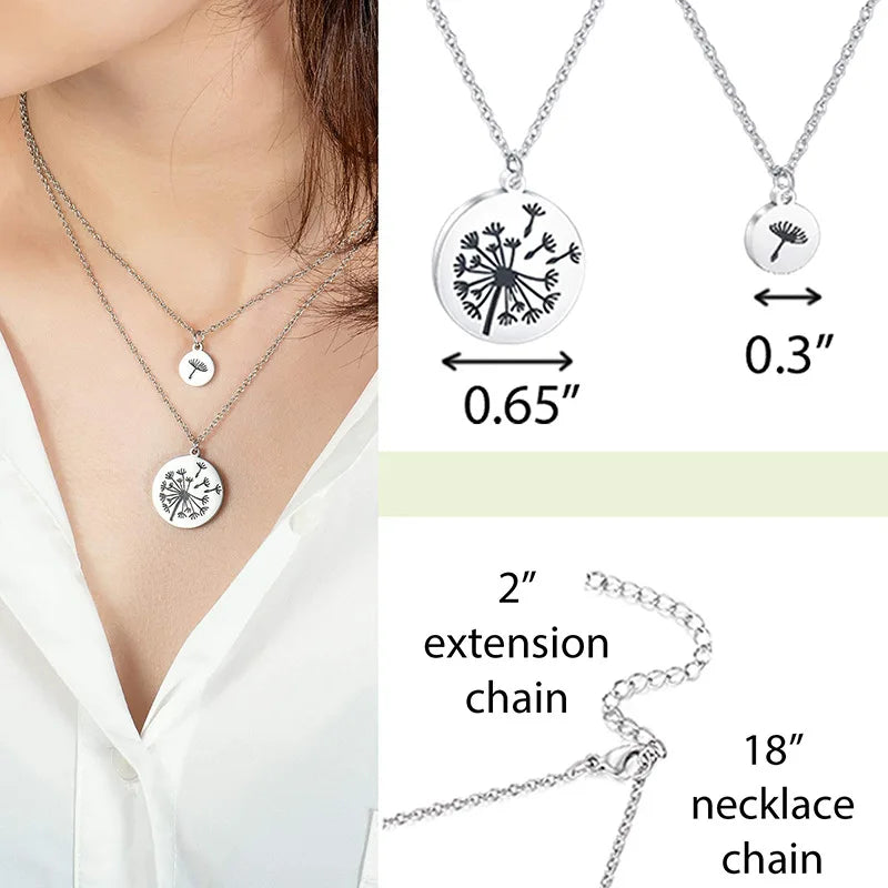 dandelion necklace 2 Pcs/Set Dandelion And Seeds Mother Daughter Necklaces - MERGE.DAY.1.FREESTYLE