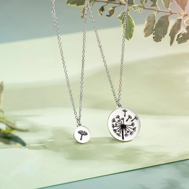 dandelion necklace 2 Pcs/Set Dandelion And Seeds Mother Daughter Necklaces - MERGE.DAY.1.FREESTYLE