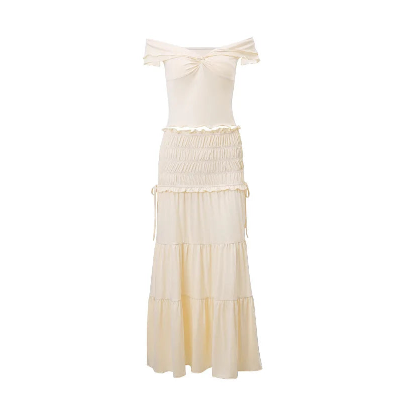 2 Piece Set Women Vacation Ruffle Beach Holiday Outfits - MERGE.DAY.1.FREESTYLE