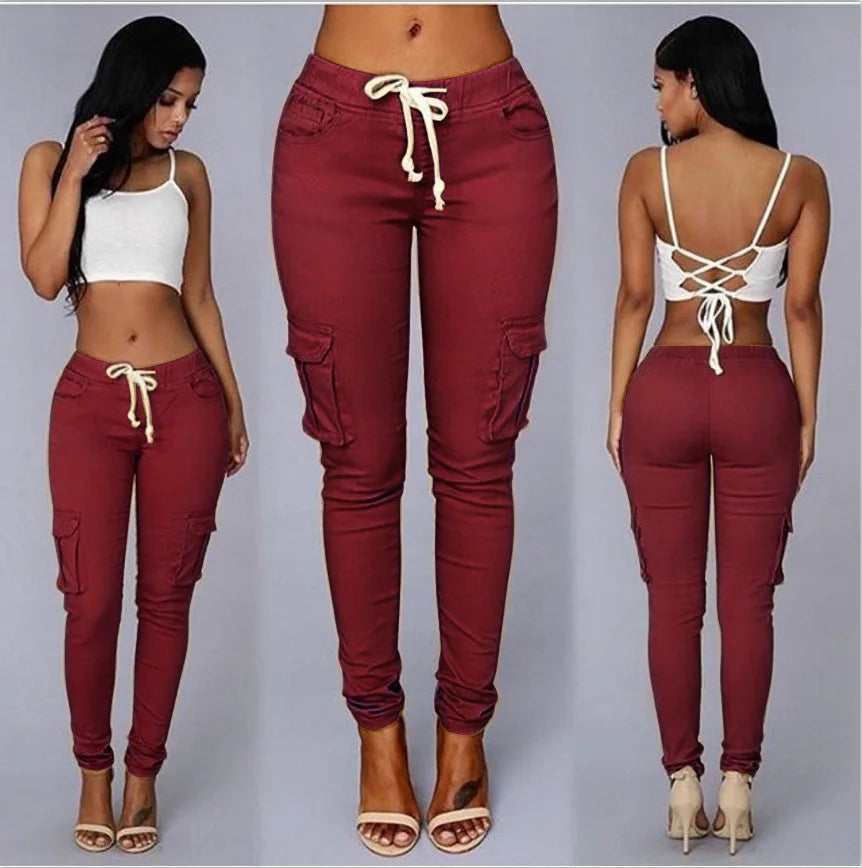 Elegant Elastic Women Pants Oversize Drawstring Long Pencil Pants - MERGE.DAY.1.FREESTYLE