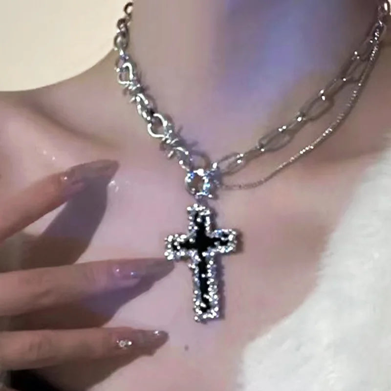 pearl cross necklace Pendant - MERGE.DAY.1.FREESTYLE