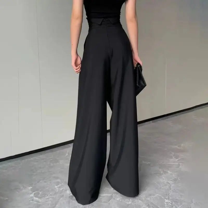 Magic High Waist Loose Straight Drooping Mopping Casual Trousers - MERGE.DAY.1.FREESTYLE