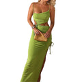 Summer Beach Casual Sexy Hollow Backless Tie Up Slip Dress - MERGE.DAY.1.FREESTYLE