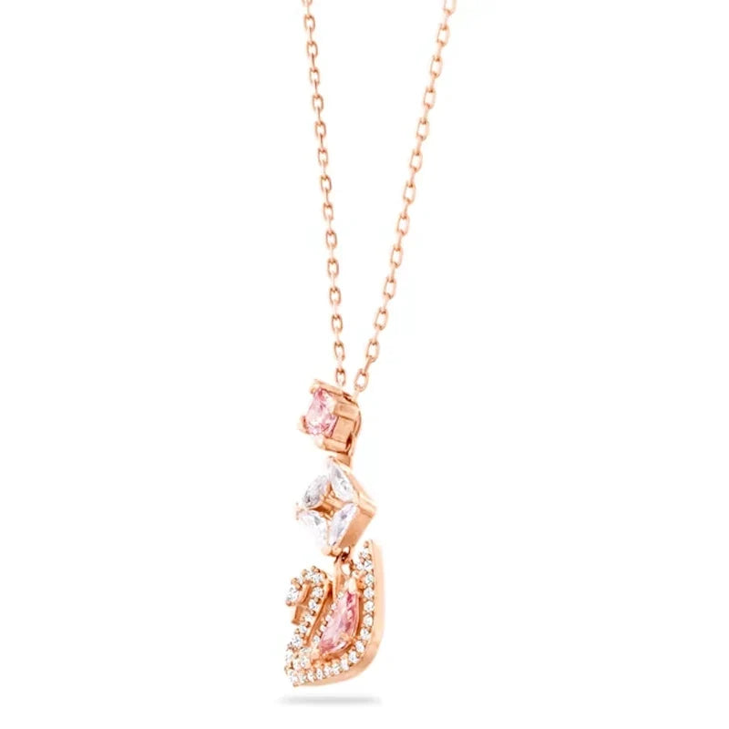 2024 fashion creative pink swan crystal necklace - MERGE.DAY.1.FREESTYLE