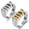 Stainless Steel Roman Numeral XIII Ring Set - MERGE.DAY.1.FREESTYLE