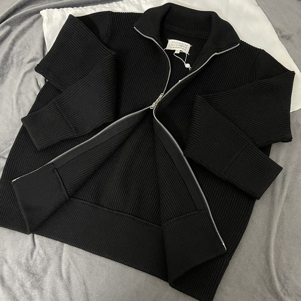 Two-way zipper high collar wool jacket - MERGE.DAY.1.FREESTYLE