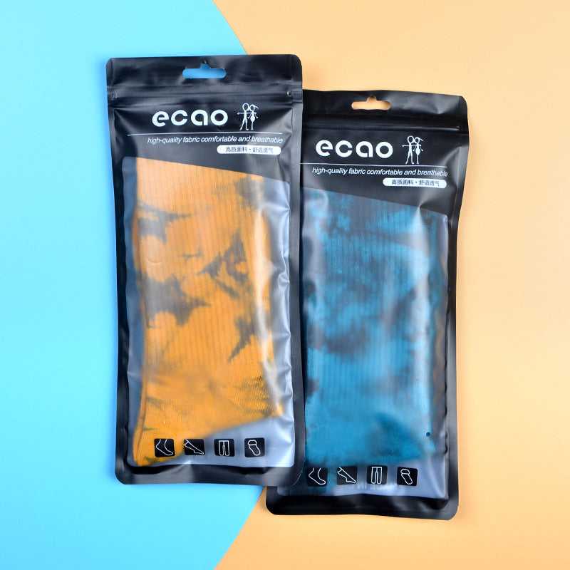 Tie-Dye Autumn and Winter Socks for Men and Women Mid-Calf High-Top Ins Street Fashion Socks European and American Skateboard Socks Wholesale Long-Tube Couple Socks