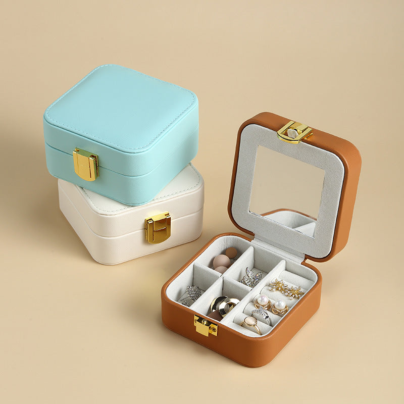 pu leather candy-colored mirror jewelry box - MERGE.DAY.1.FREESTYLE