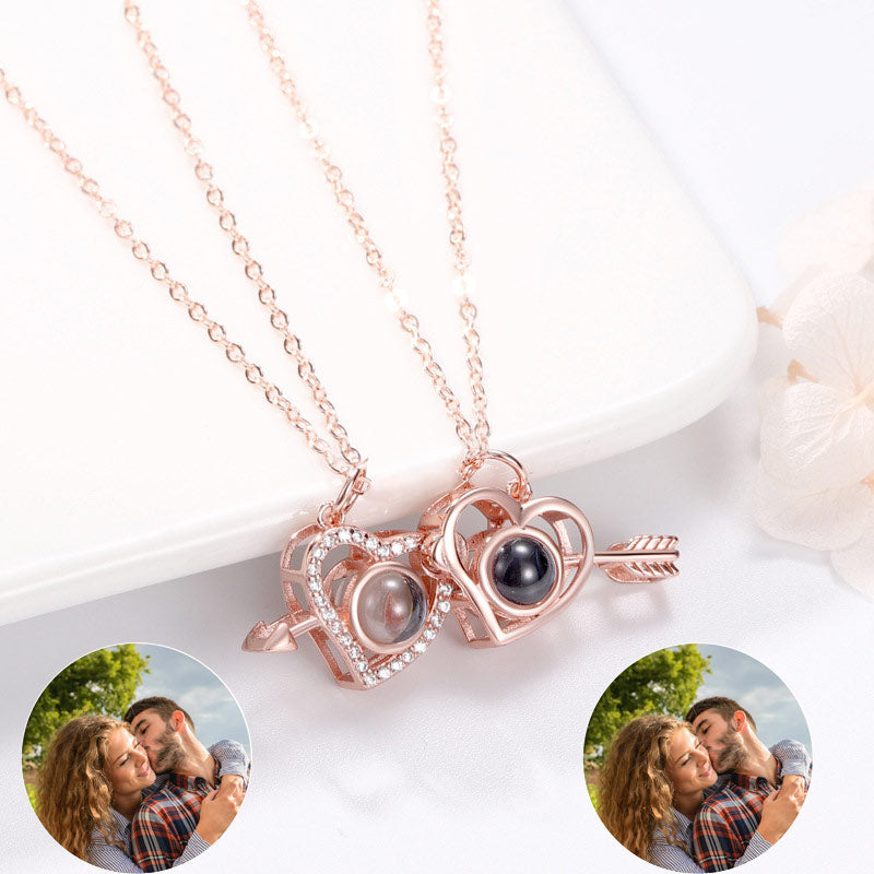 Cupid's Arrow Lover couples necklaces Photo Projection Magnetic Necklace - MERGE.DAY.1.FREESTYLE