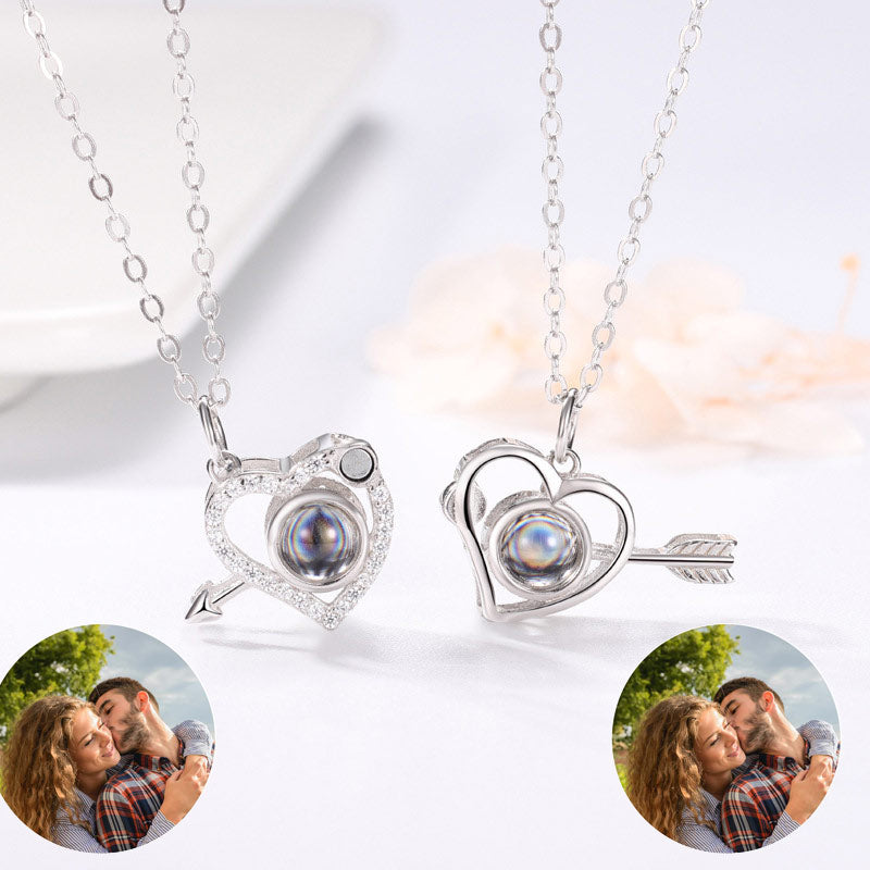 Cupid's Arrow Lover couples necklaces Photo Projection Magnetic Necklace - MERGE.DAY.1.FREESTYLE