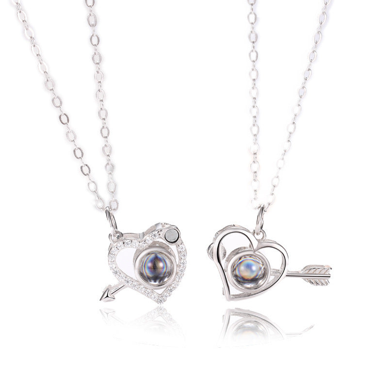 Cupid's Arrow Lover couples necklaces Photo Projection Magnetic Necklace - MERGE.DAY.1.FREESTYLE