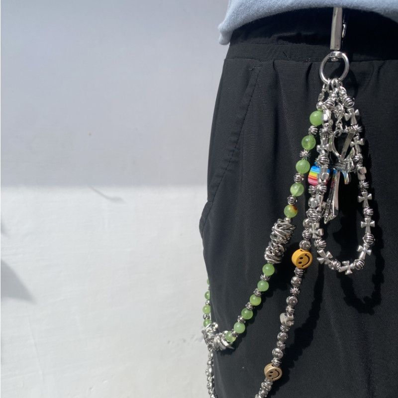smiley face cross acrylic bead chain - MERGE.DAY.1.FREESTYLE