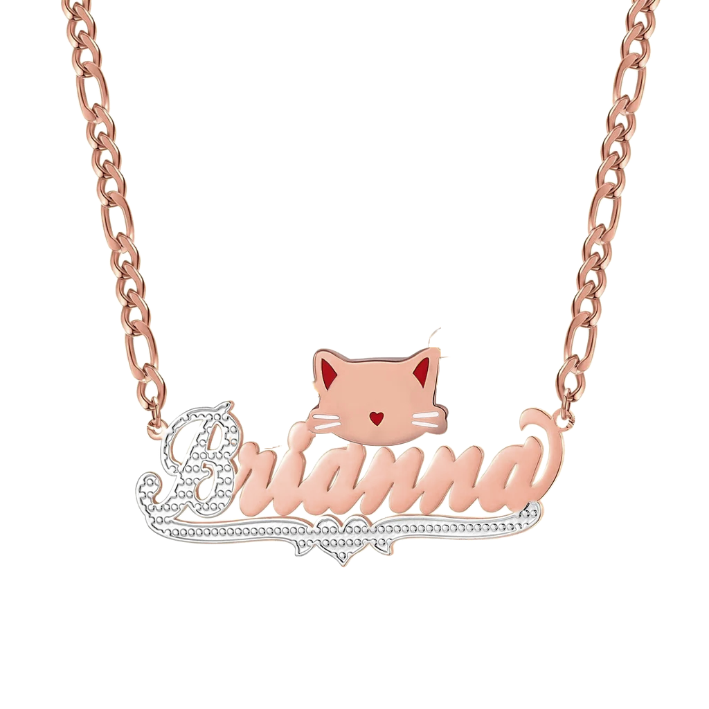 kitty name necklace 14 karat gold name plates - MERGE.DAY.1.FREESTYLE