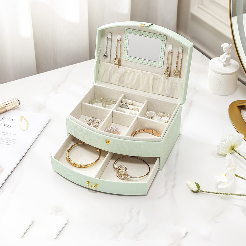 Double-layer portable makeup jewelry box with mirror - MERGE.DAY.1.FREESTYLE