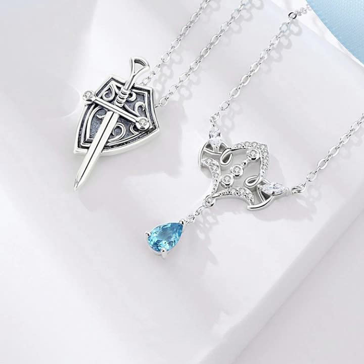Princess and Knight Couple Necklace Men's and Women's matching Necklace Commemorative Gift - MERGE.DAY.1.FREESTYLE
