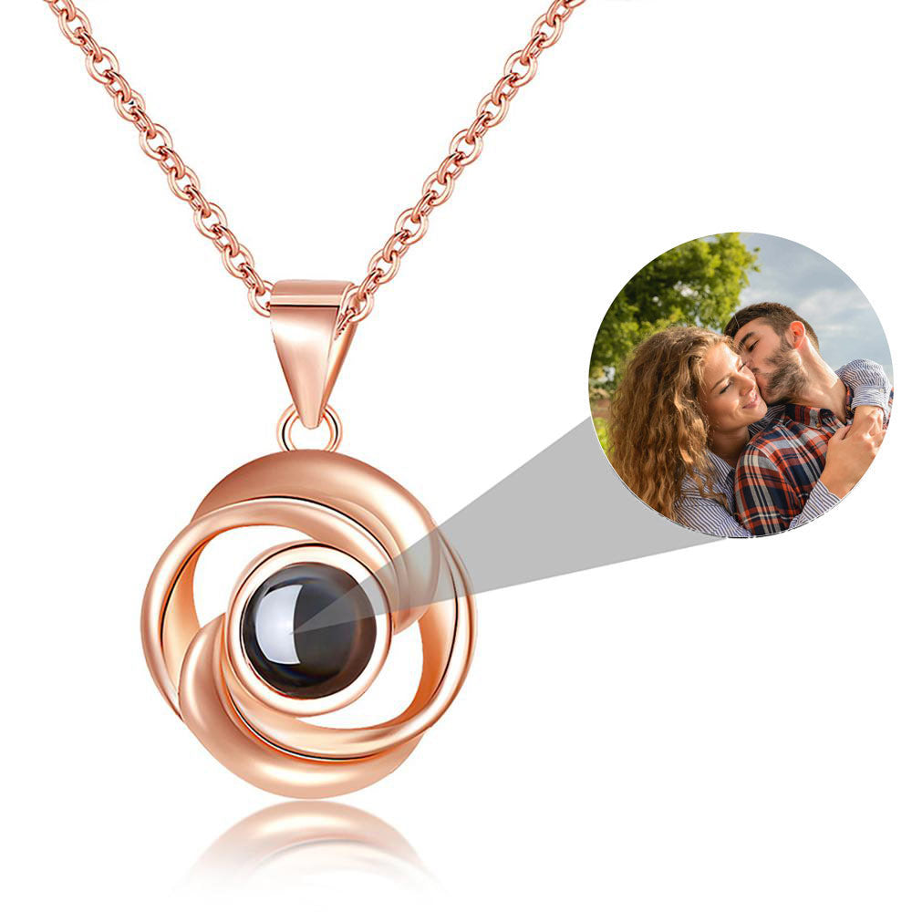 Rose Flower Photo Projection Necklace - MERGE.DAY.1.FREESTYLE