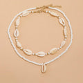 2pcs/set Summer Natural Sea Shell Choker Necklace Beads Chain for Woman - MERGE.DAY.1.FREESTYLE