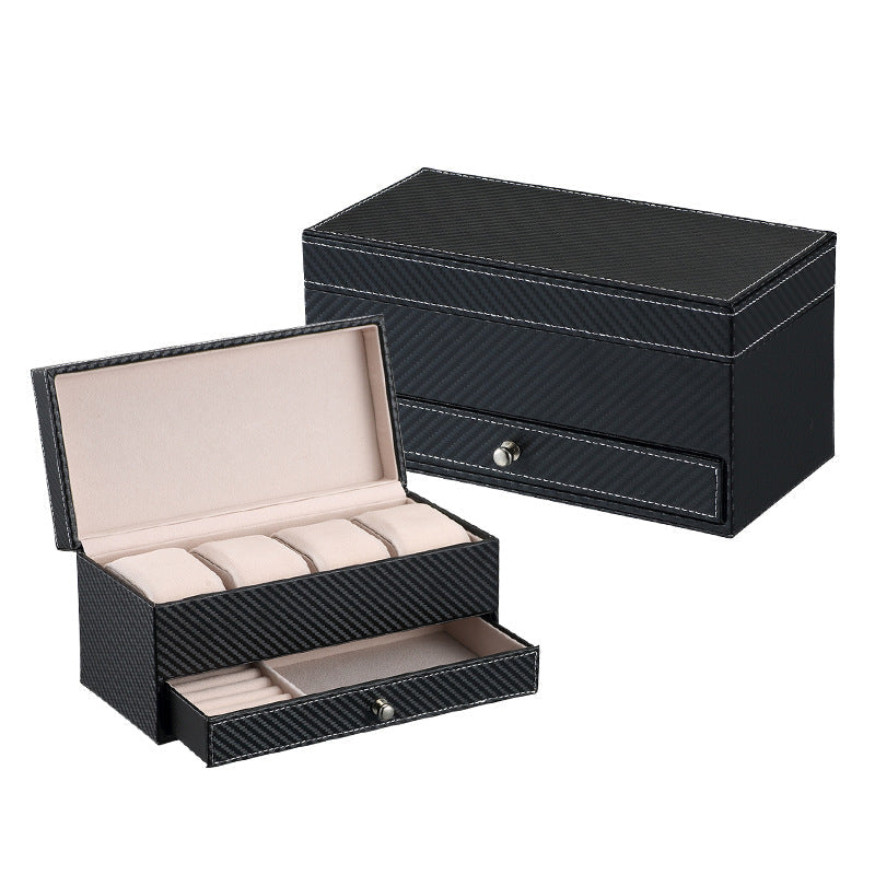 Men's drawer-style 4-seat leather watch display box - MERGE.DAY.1.FREESTYLE