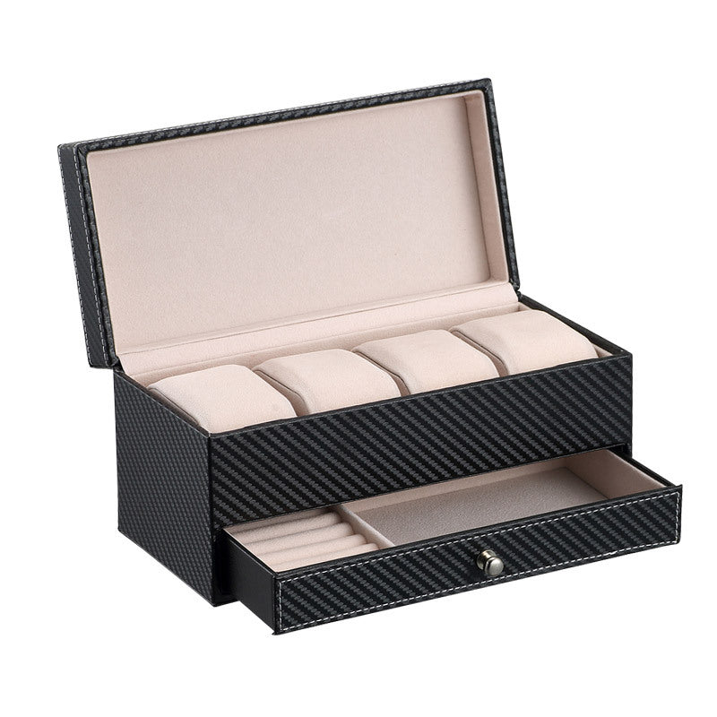 Men's drawer-style 4-seat leather watch display box - MERGE.DAY.1.FREESTYLE