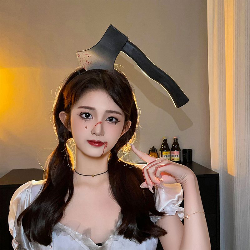 Halloween weird, scary headdress, headband, kitchen knife, wrench, axe, syringe - MERGE.DAY.1.FREESTYLE