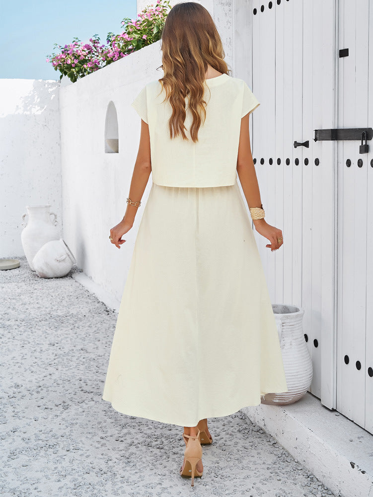 Casual solid color vest dress - MERGE.DAY.1.FREESTYLE
