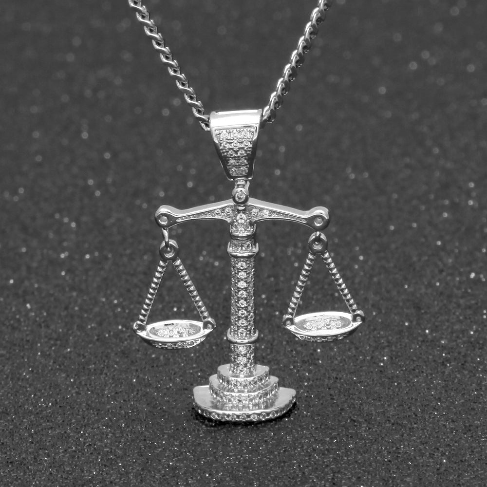 Justice Scale Iced Out CZ Hip Hop Necklace - MERGE.DAY.1.FREESTYLE