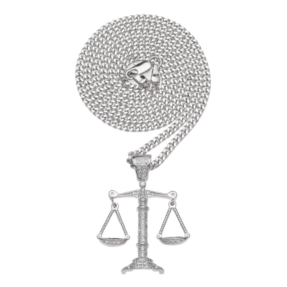 Justice Scale Iced Out CZ Hip Hop Necklace - MERGE.DAY.1.FREESTYLE