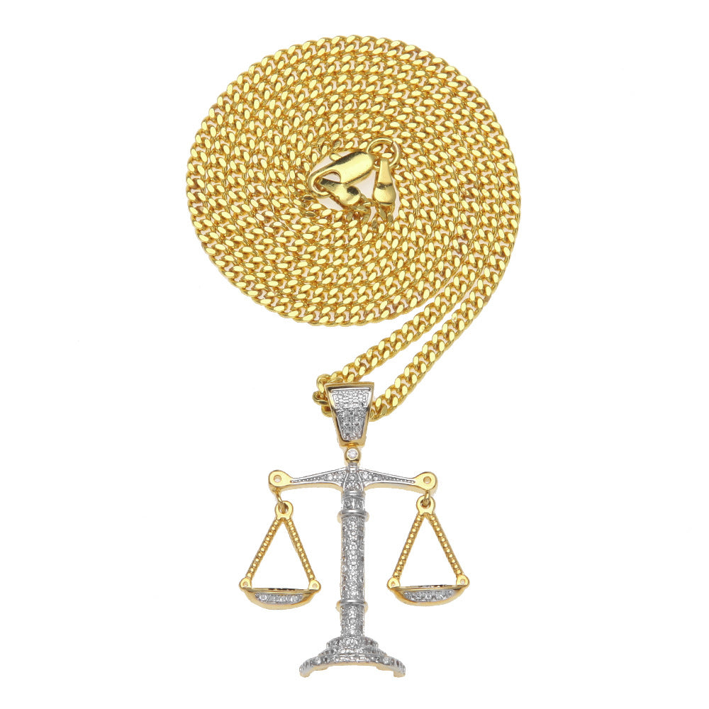 Justice Scale Iced Out CZ Hip Hop Necklace - MERGE.DAY.1.FREESTYLE