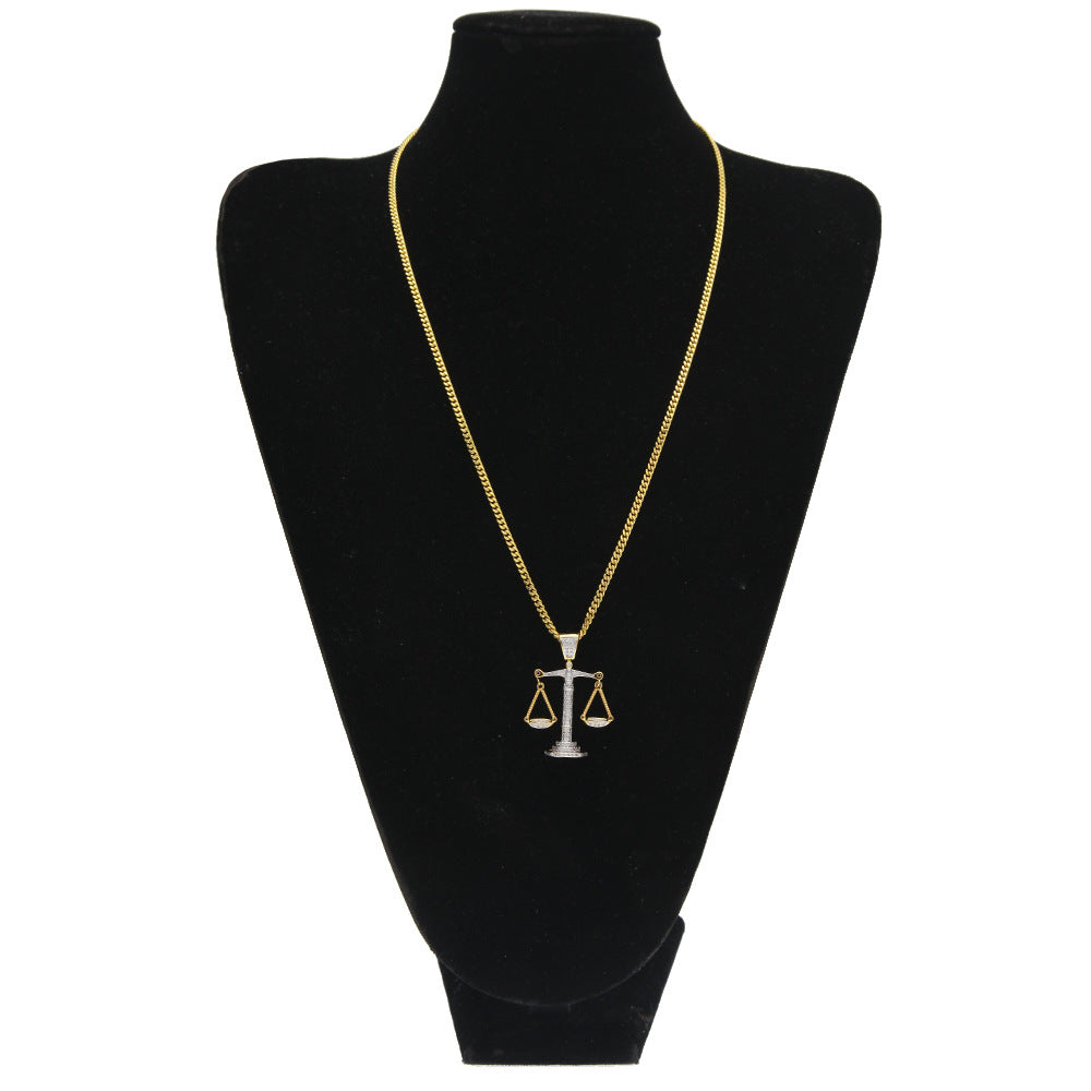 Justice Scale Iced Out CZ Hip Hop Necklace - MERGE.DAY.1.FREESTYLE