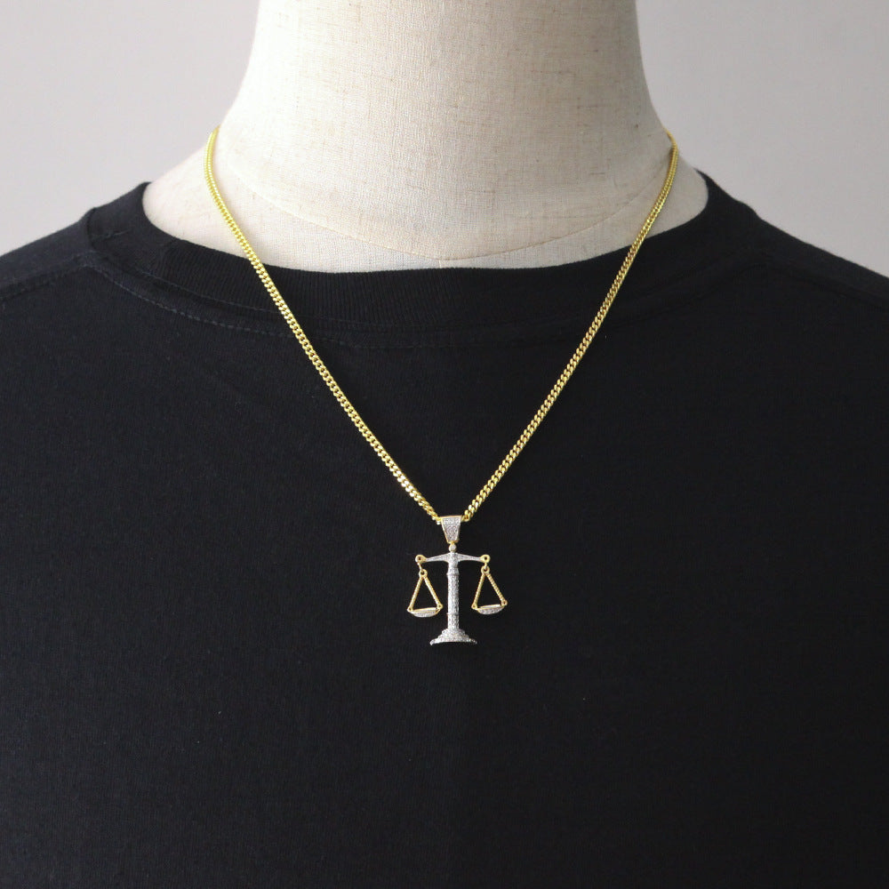 Justice Scale Iced Out CZ Hip Hop Necklace - MERGE.DAY.1.FREESTYLE