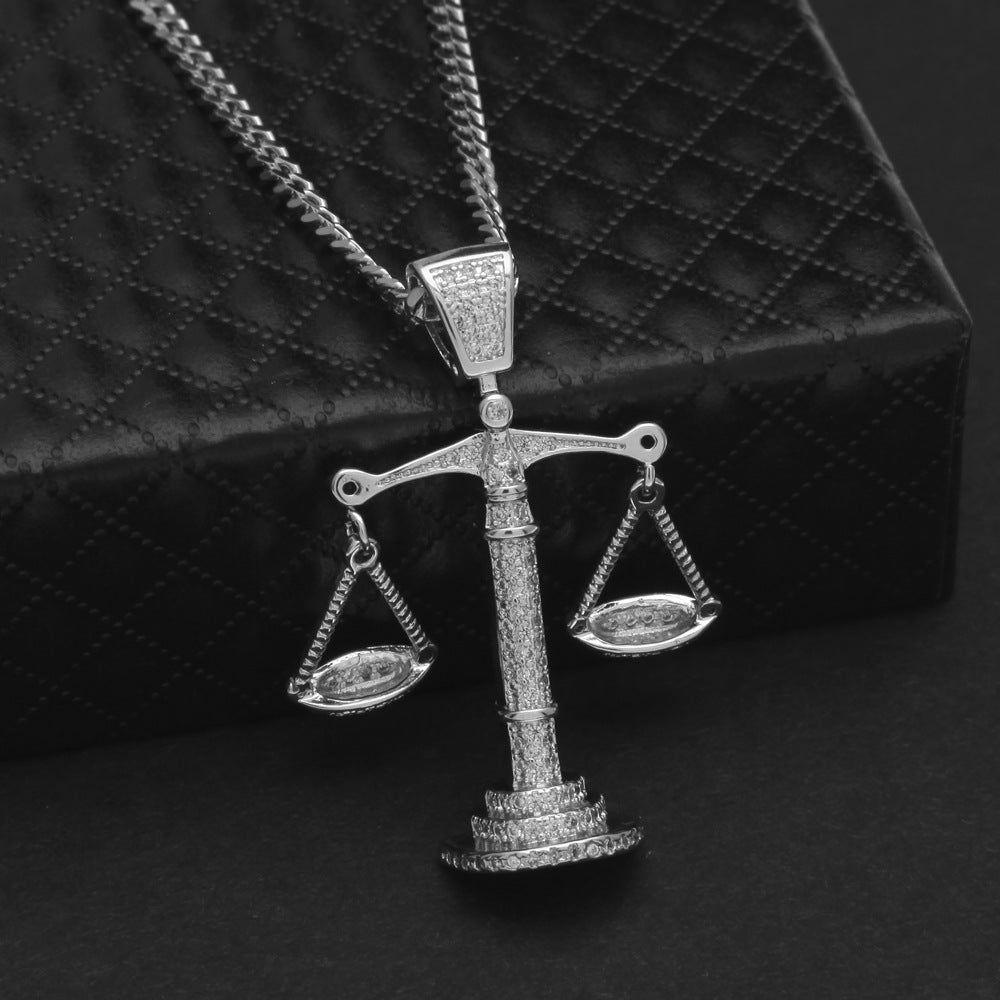 Justice Scale Iced Out CZ Hip Hop Necklace - MERGE.DAY.1.FREESTYLE