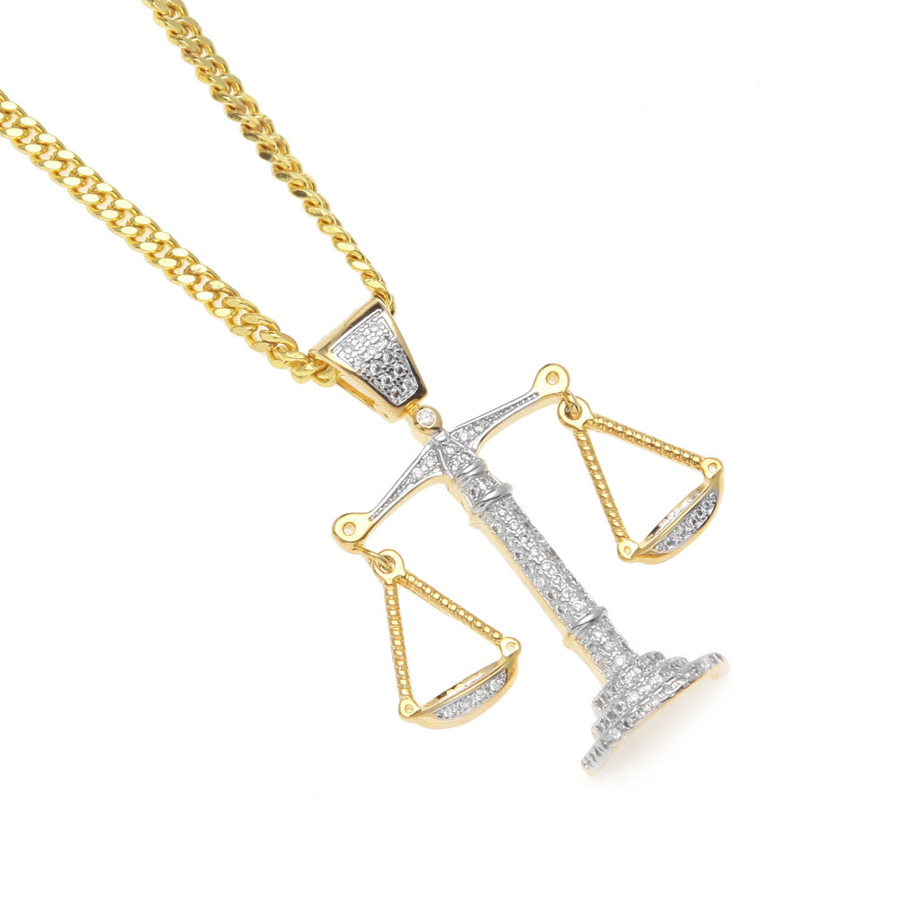 Justice Scale Iced Out CZ Hip Hop Necklace - MERGE.DAY.1.FREESTYLE