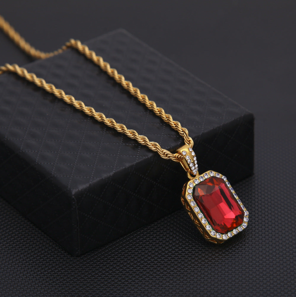 Hip-Hop Mini Diamond Pendant Necklace - MERGE.DAY.1.FREESTYLE