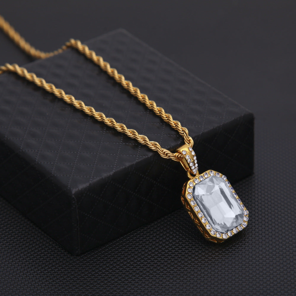 Hip-Hop Mini Diamond Pendant Necklace - MERGE.DAY.1.FREESTYLE