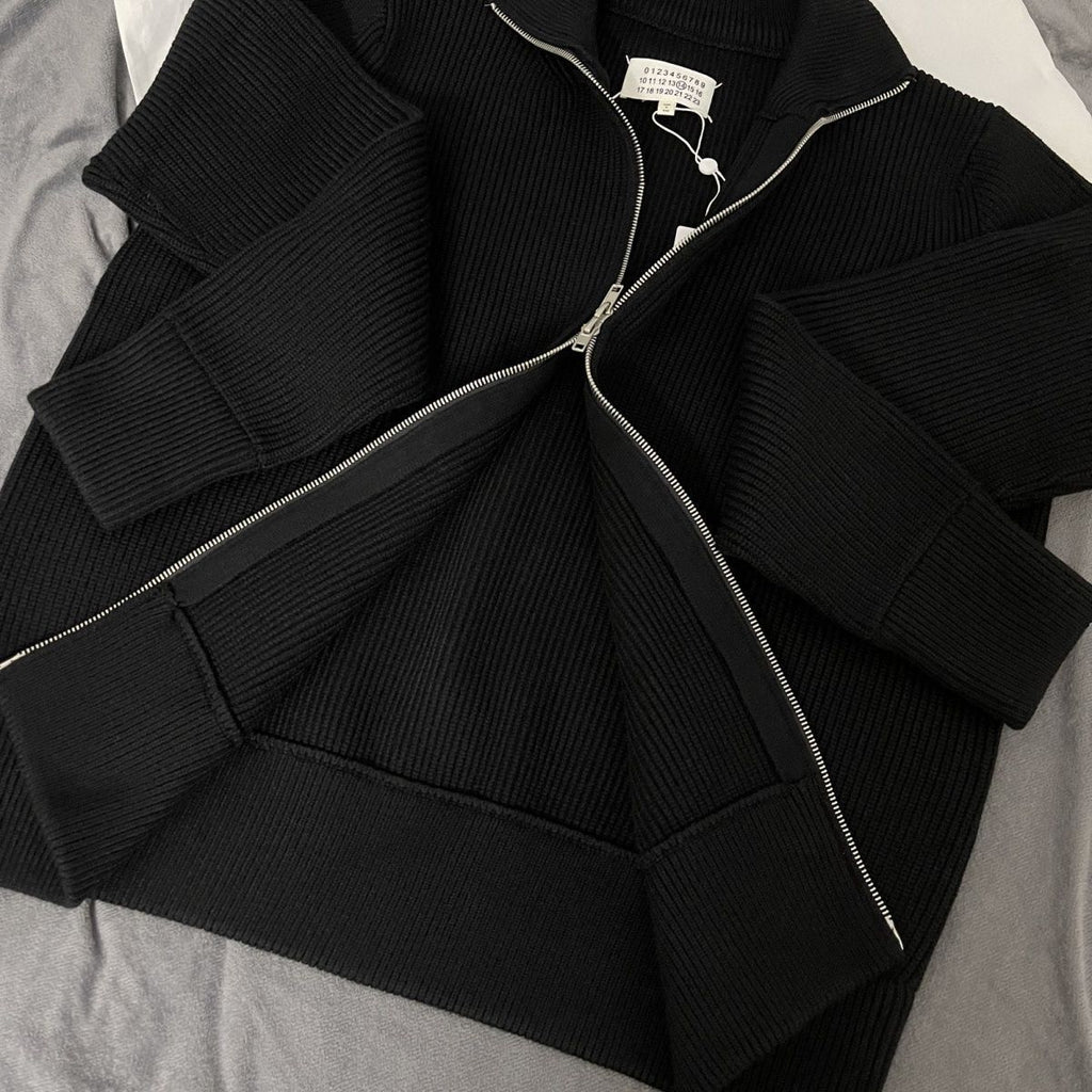 Two-way zipper high collar wool jacket - MERGE.DAY.1.FREESTYLE