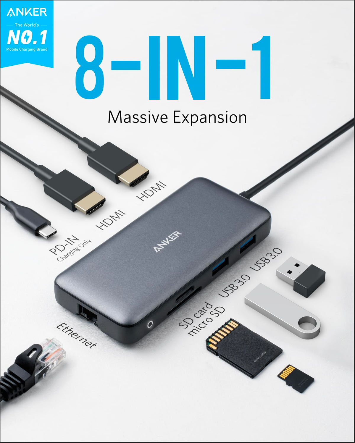 Anker <b>553</b> USB-C Hub (8-in-1) - MERGE.DAY.1.FREESTYLE