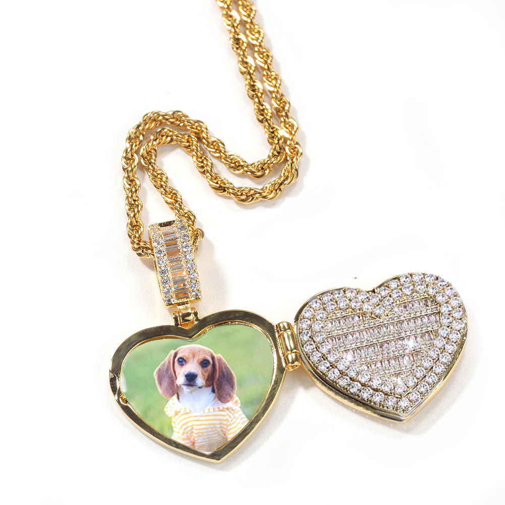 Large Size Heart Shape Custom Photo Locket Frame Pendant love necklaces for her - MERGE.DAY.1.FREESTYLE