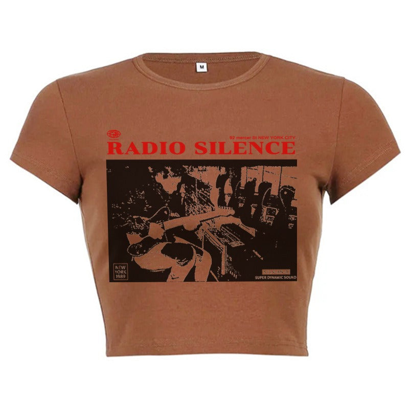 Classic Rock Graphic T Shirt Women Summer Round Neck Short Sleeve Cotton T Shirt - MERGE.DAY.1.FREESTYLE